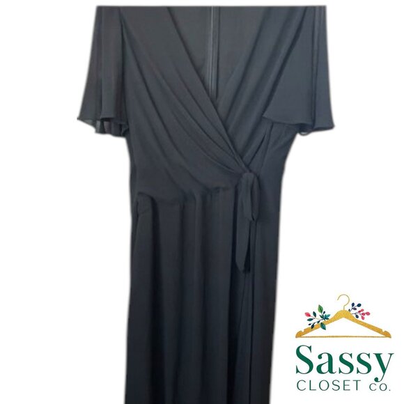Maxi Dress – LAUREN RALPH LAUREN, V-Neck, Short Sleeve, Sz 16, Excellent - Picture 1 of 6